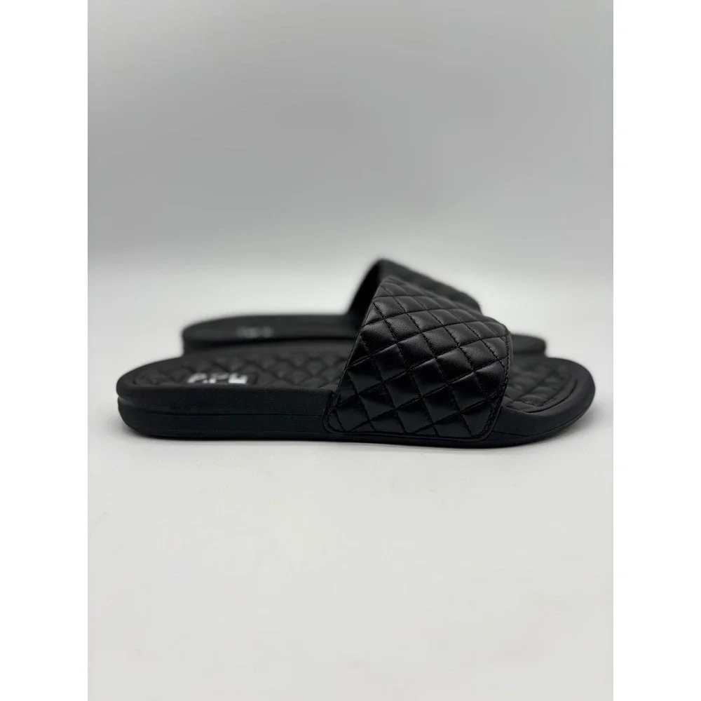 APL Athletic Propulsion Labs Lusso Quilted Slides Black Mens 8 Womens 9 Sandal
